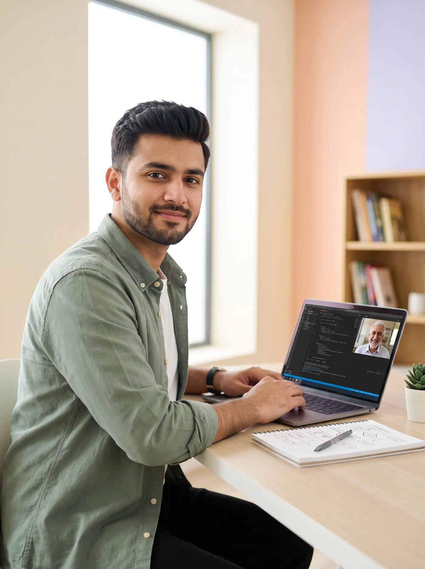 A student in a one-to-one session with their mentor