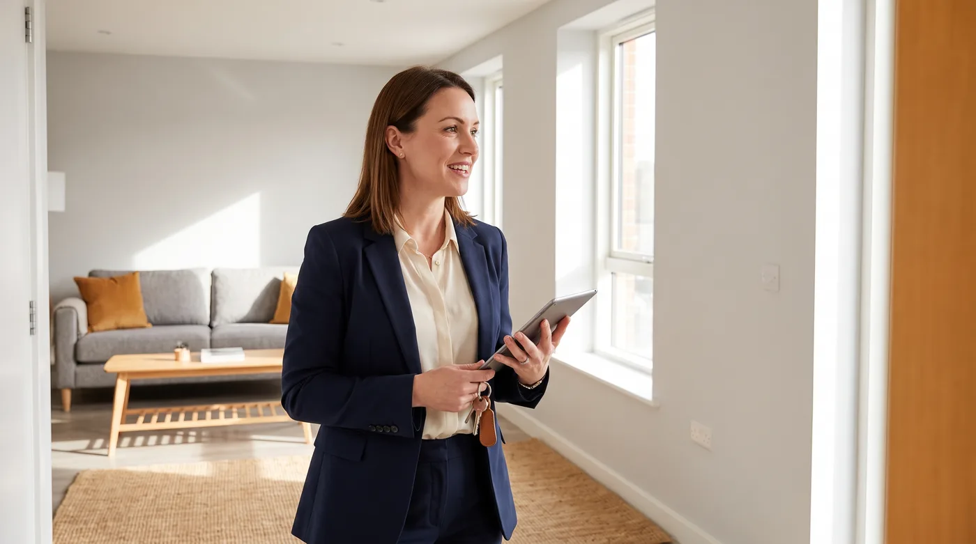 Photo of a letting agent at work