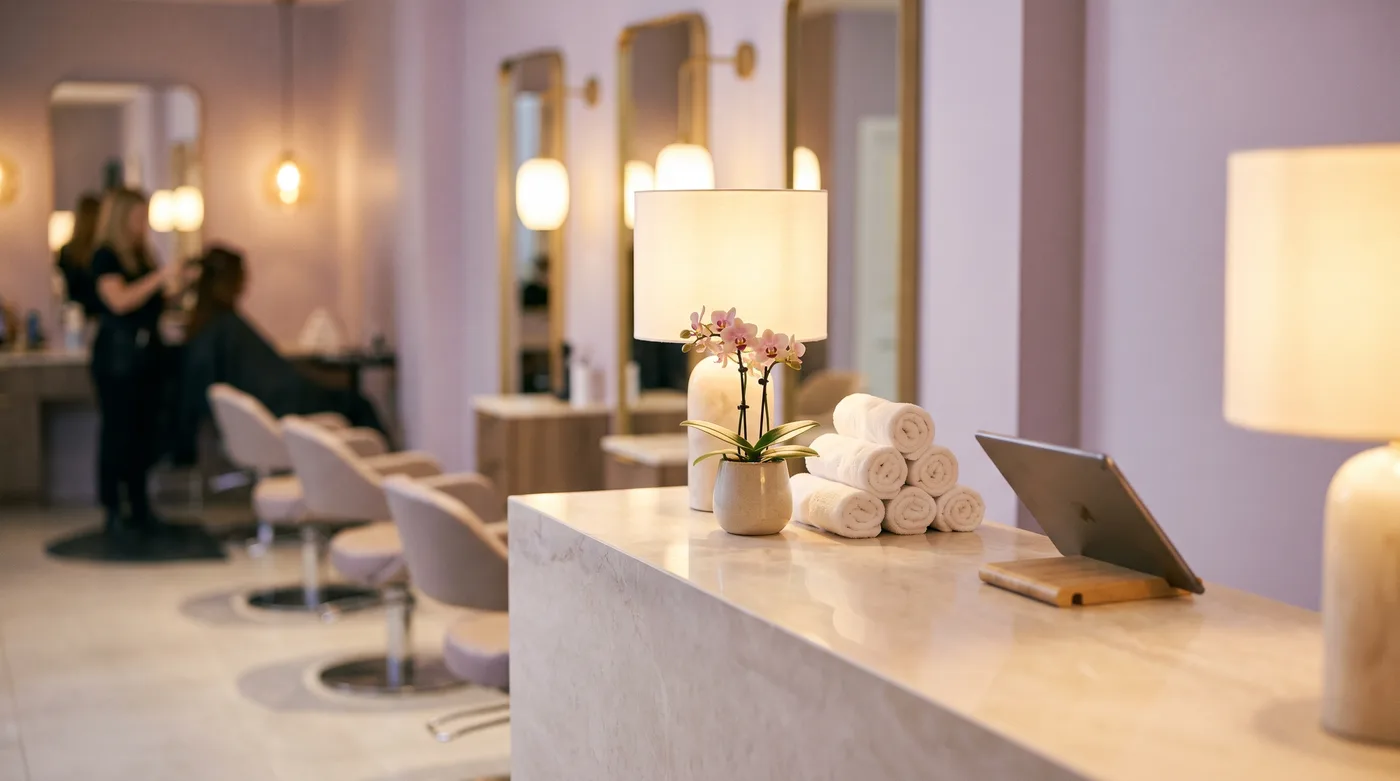 Photo of a salon front desk