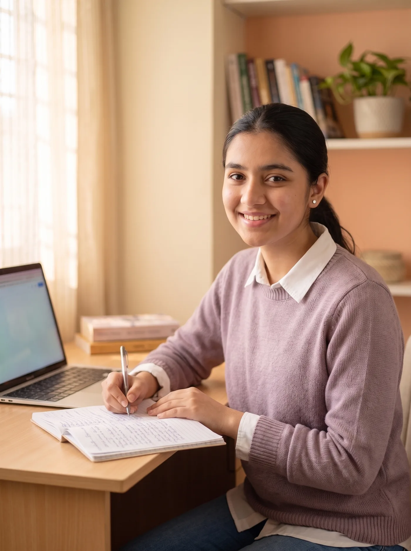 A student in a live online class